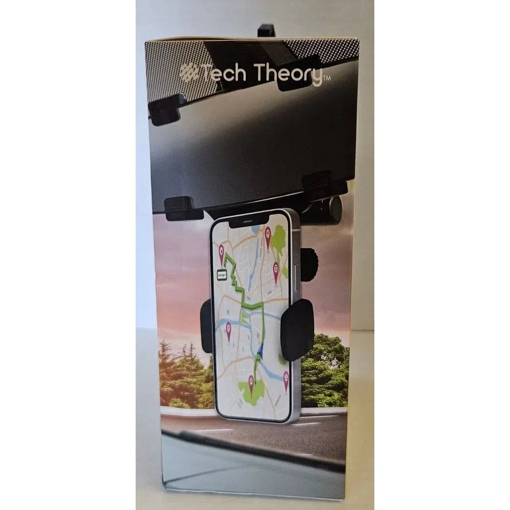 Tech Theory Rear View Mirror Phone Mount Hands Free, Durable, Stable and Firm.
